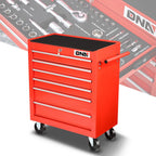 6 Drawer Rolling Tool Trolley Cabinet with Locker and Key, Red