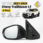 Left Side Mirror for Chevy Trailblazer LT (2021–2025) w/Blind Spot, Heated, 6 Pins