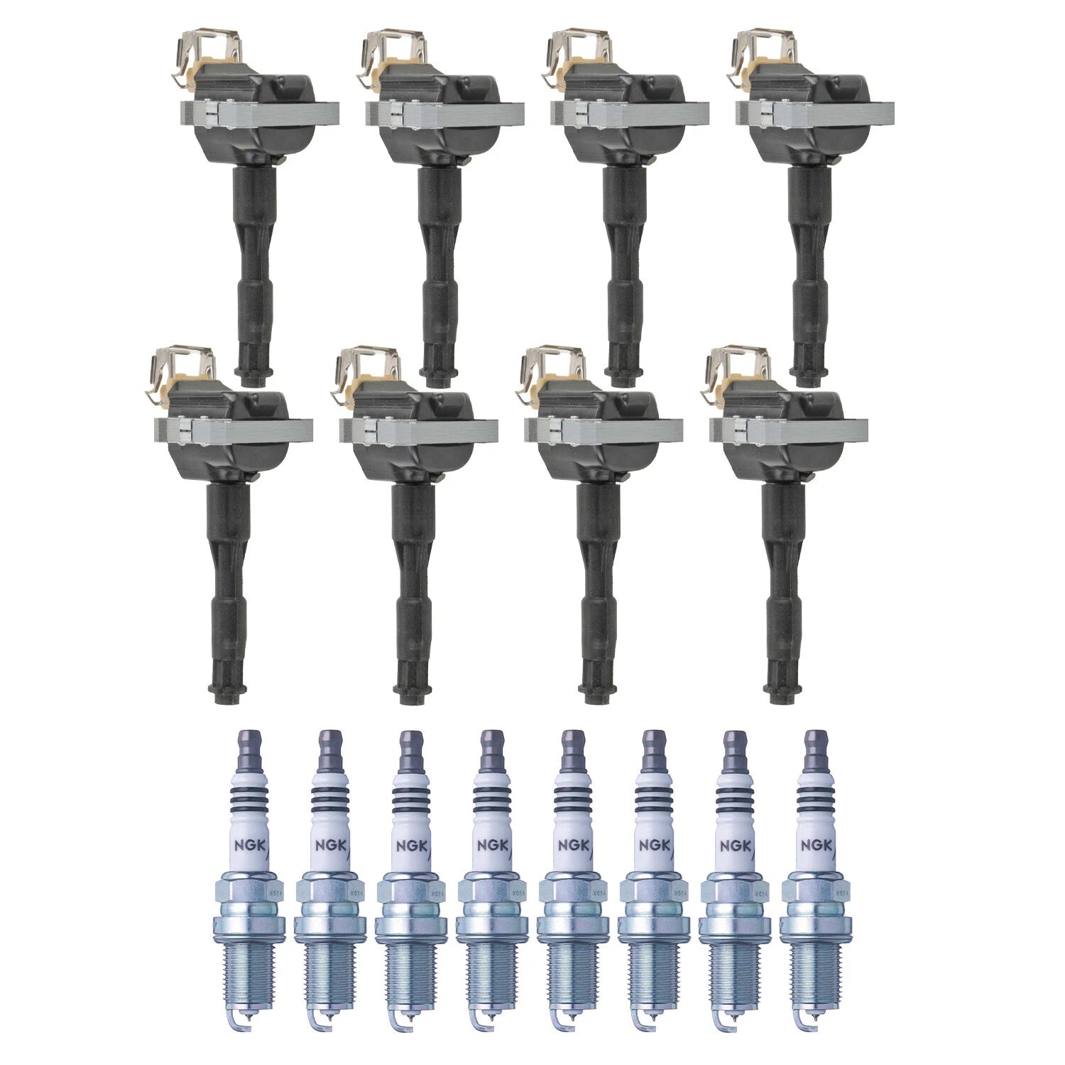 Set of 8 Ignition Coils & Spark Plugs for BMW E32 E34 Audi A6 Quattro V8