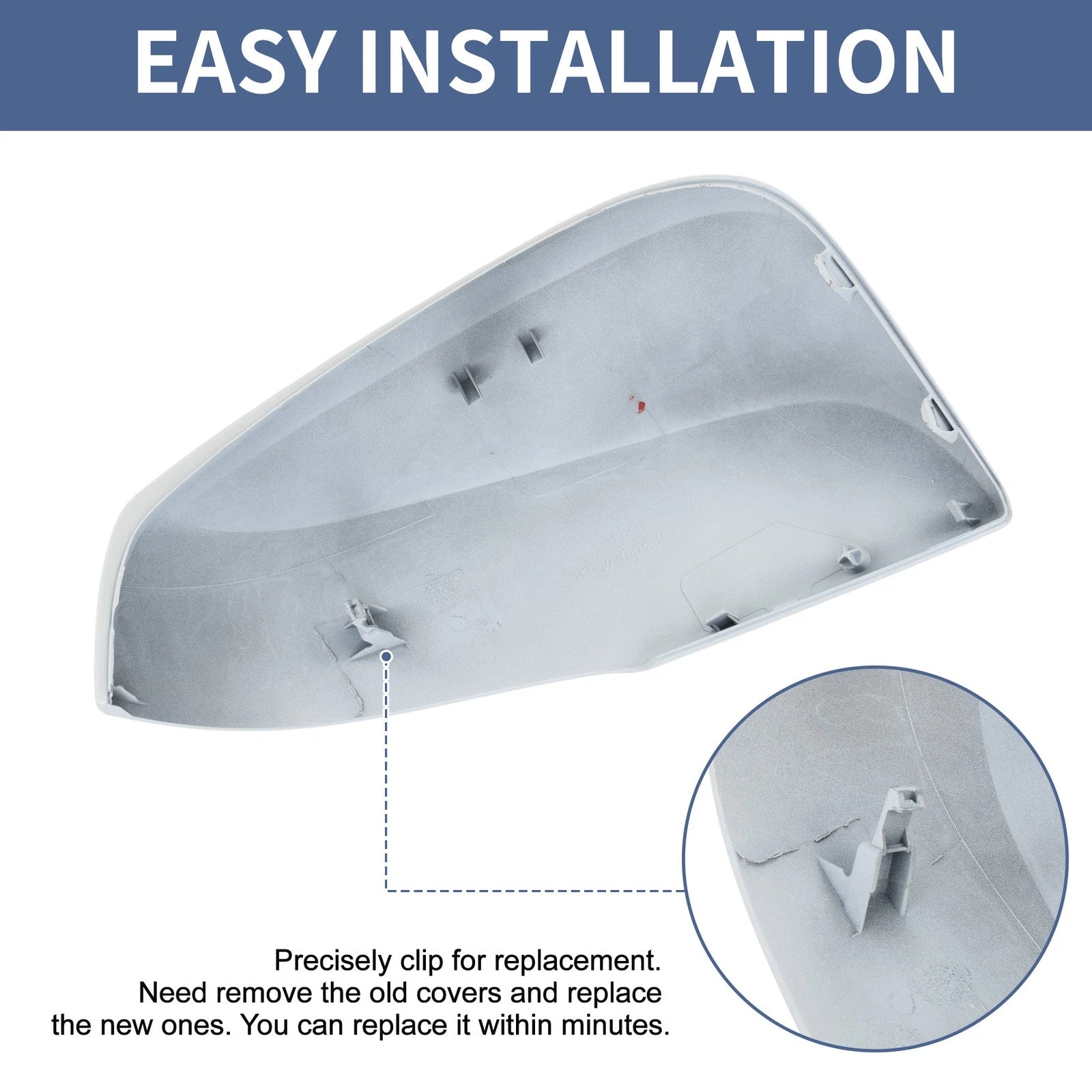 Left Side Mirror Cover Cap for Toyota RAV4 XLE (2019–2025) - White