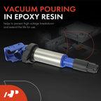 Set of 4 Blue Ignition Coils for BMW 320i 328i X3 X5 528i 545i 550i (2013–2018)