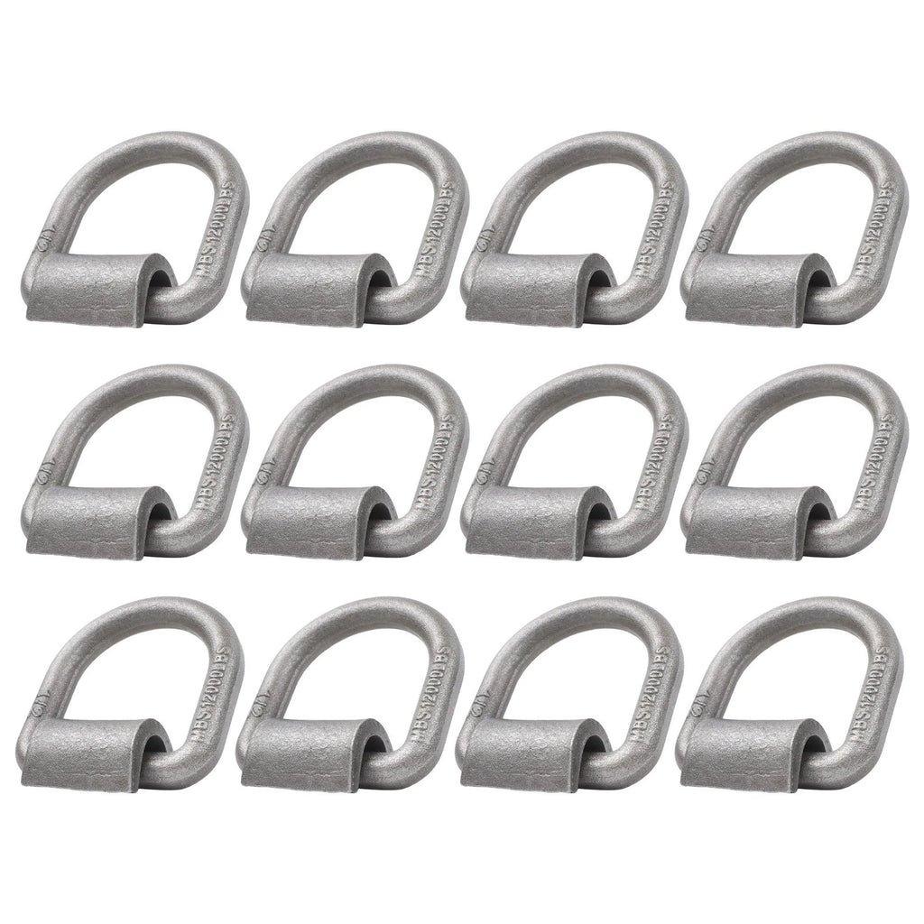 Set of 12 Heavy Duty Weld-On Forged D Rings for Automotive Use