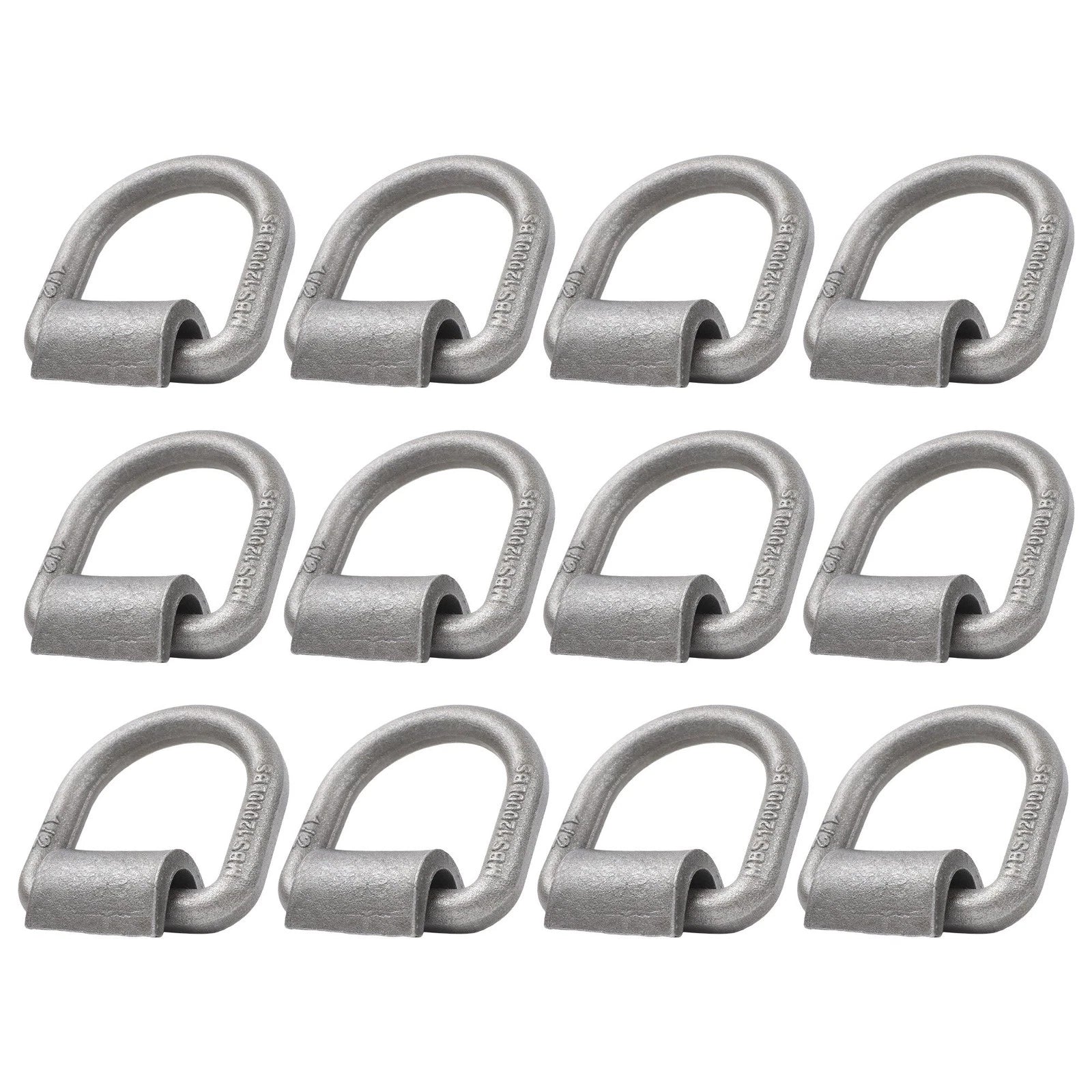 Set of 12 Heavy Duty Weld-On Forged D Rings for Automotive Use