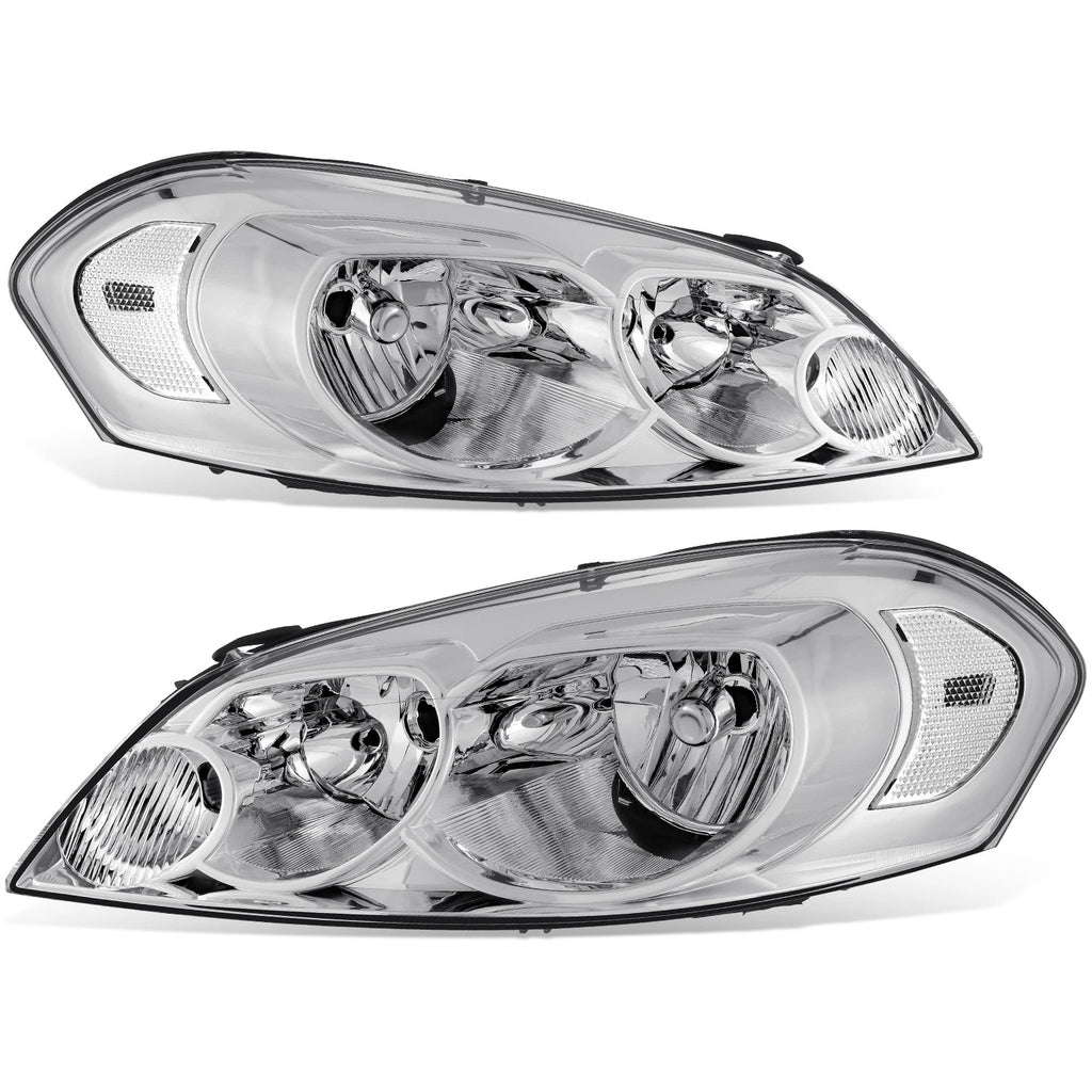 Chrome/Clear Reflector Halogen Headlights for Chevrolet Impala Monte Carlo (2006–2016)