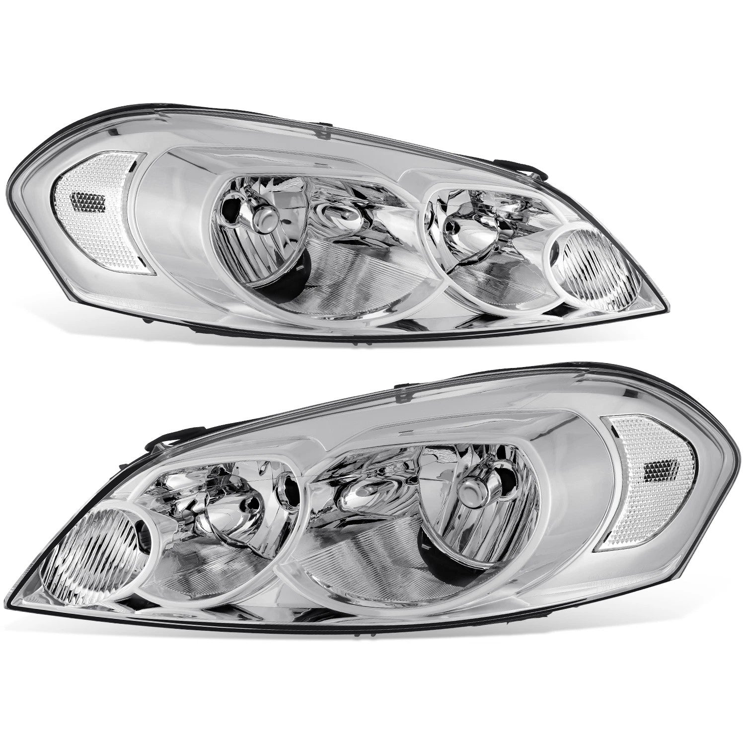 Chrome/Clear Reflector Halogen Headlights for Chevrolet Impala Monte Carlo (2006–2016)
