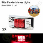 2X 5 Inch Red Side Signal Marker Turn Light for Pickup Truck