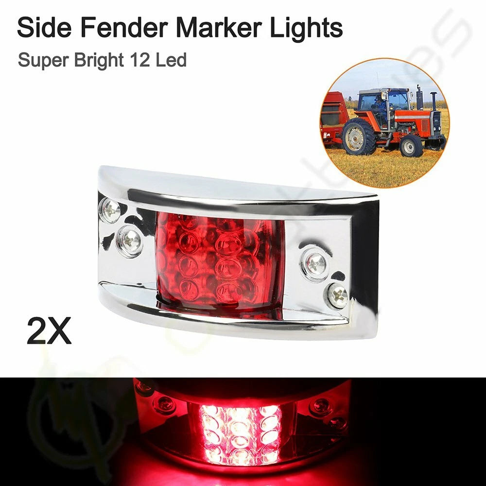 2X 5 Inch Red Side Signal Marker Turn Light for Pickup Truck