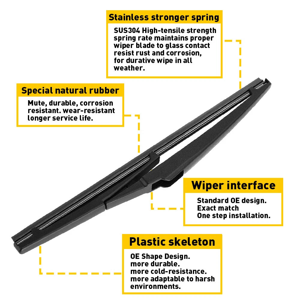Rear Windshield Wiper Arm & Blade Set for Jeep Grand Cherokee (2011â2017)