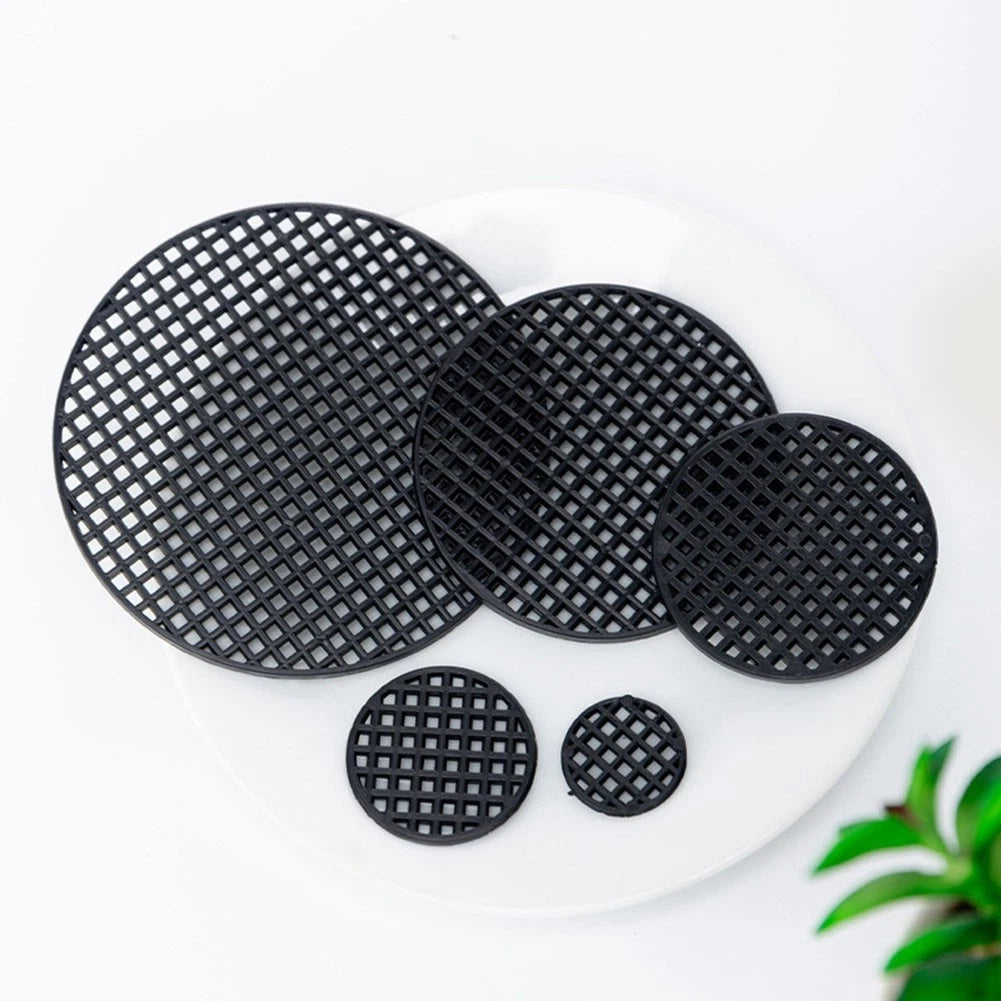 Mesh Pads Gasket for Flower Pot Garden Tool (Black, Round)
