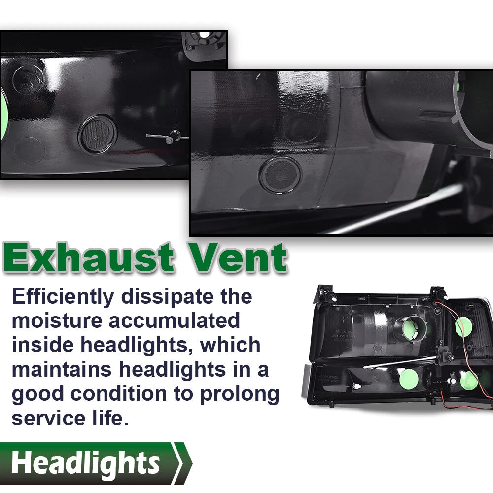 LED DRL Headlights Bumper Lamps for Ford F150 F250 F350 Bronco (1992–1996)