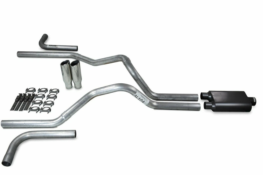 2.5" Dual Exhaust Kit for Ford F150 (2021–2025) - 2 Chamber, Clamp on Tips, Side Exit