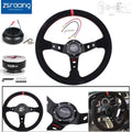Red Suede Steering Wheel with Hub Adapter and Quick Release for Honda Civic