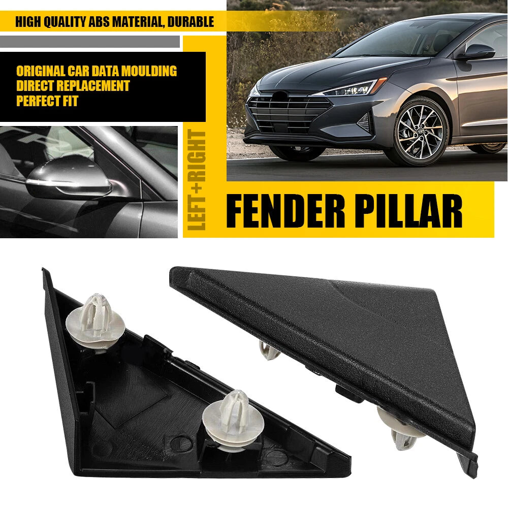 2X Side View Mirror Fender Trim Cover for Hyundai Elantra (2017â2020)