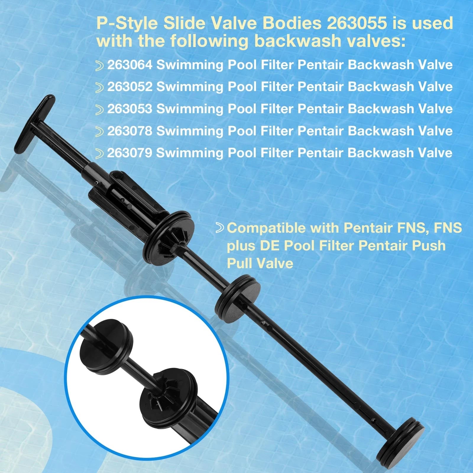 Piston Shaft Assembly for Pentair Multiport Backwash Valve (PVC)