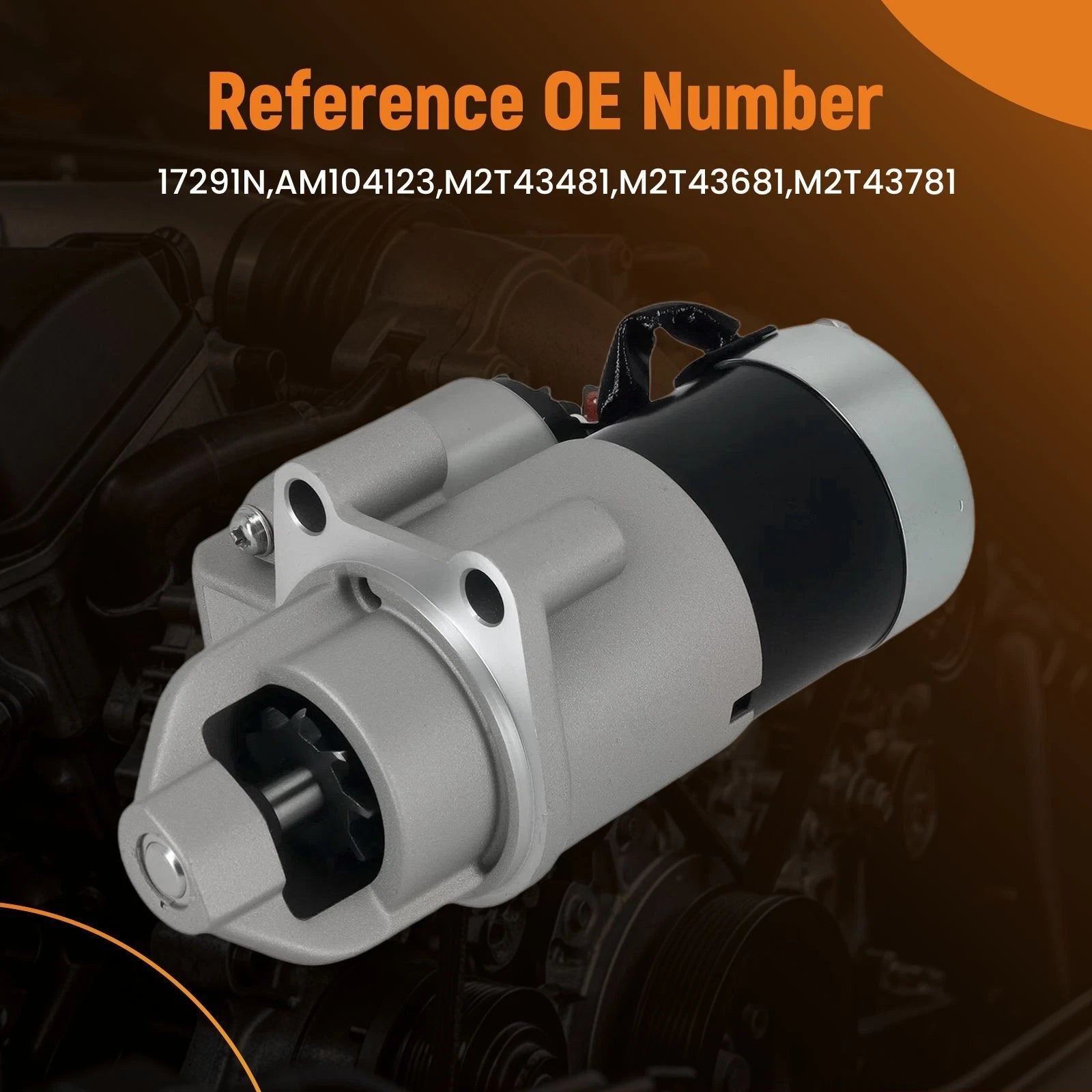 Starter Motor for Steiner 410 (12V 0.8kW, M2T43781, 17291N, 9 Teeth, CCW)