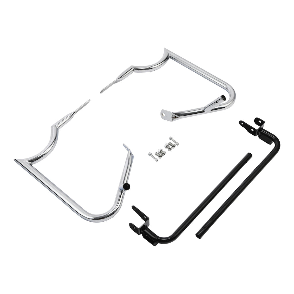 Hard Saddlebag Bracket Guard Bar for Harley Touring Glide (2014–2024) Chrome