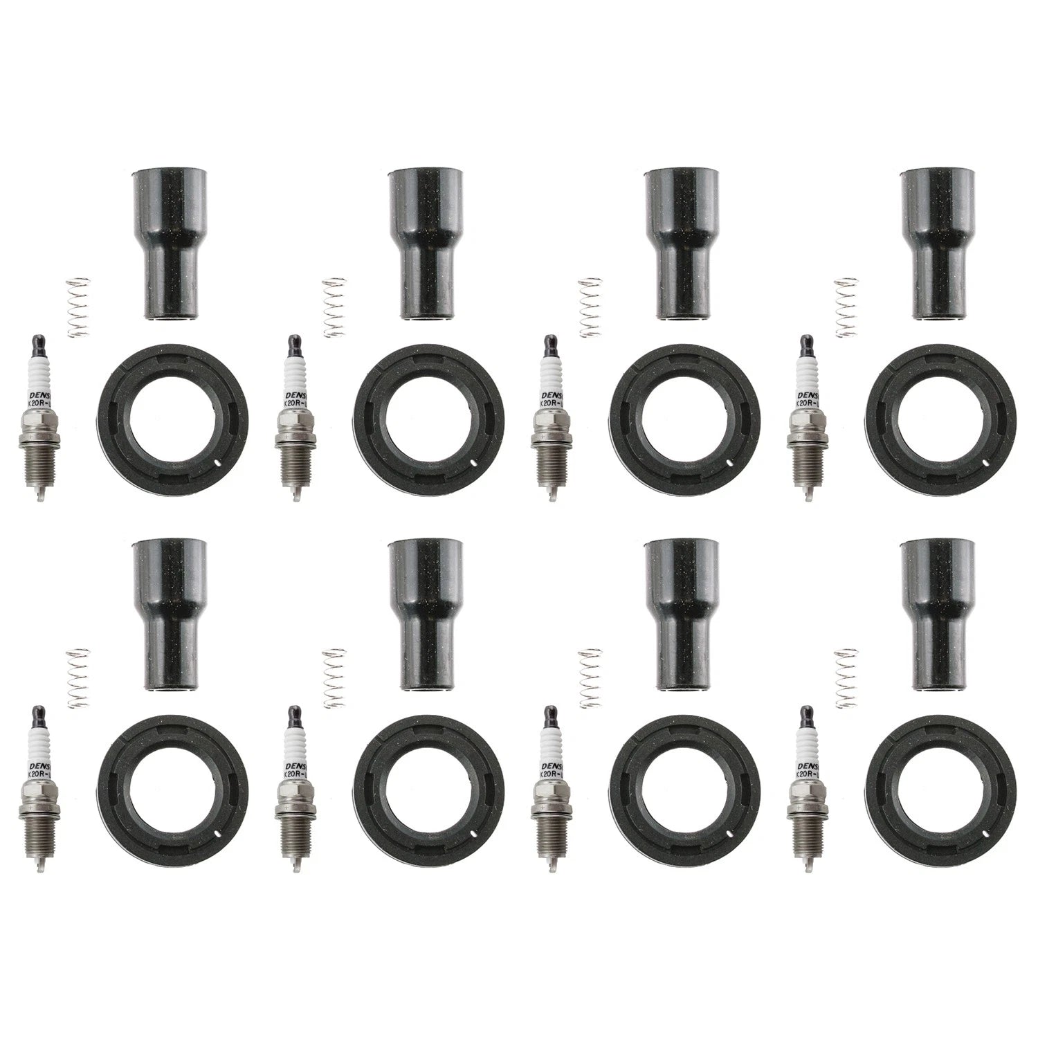 Set of 8 Denso Standard Spark Plugs & Coil Boots for 4Runner GS430 Land Cruiser V8