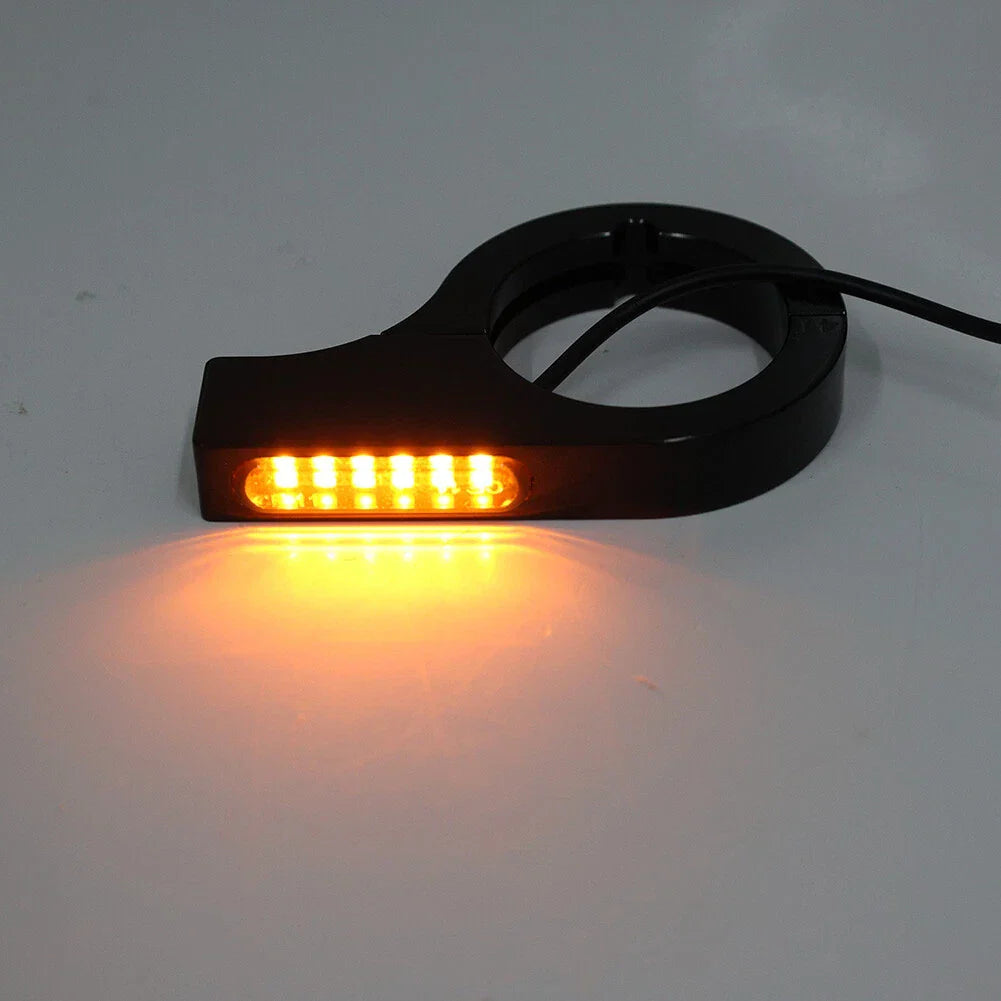 50-54MM LED Fork Turn Signal Lights Amber for Harley Touring Dyna (1957-2023)