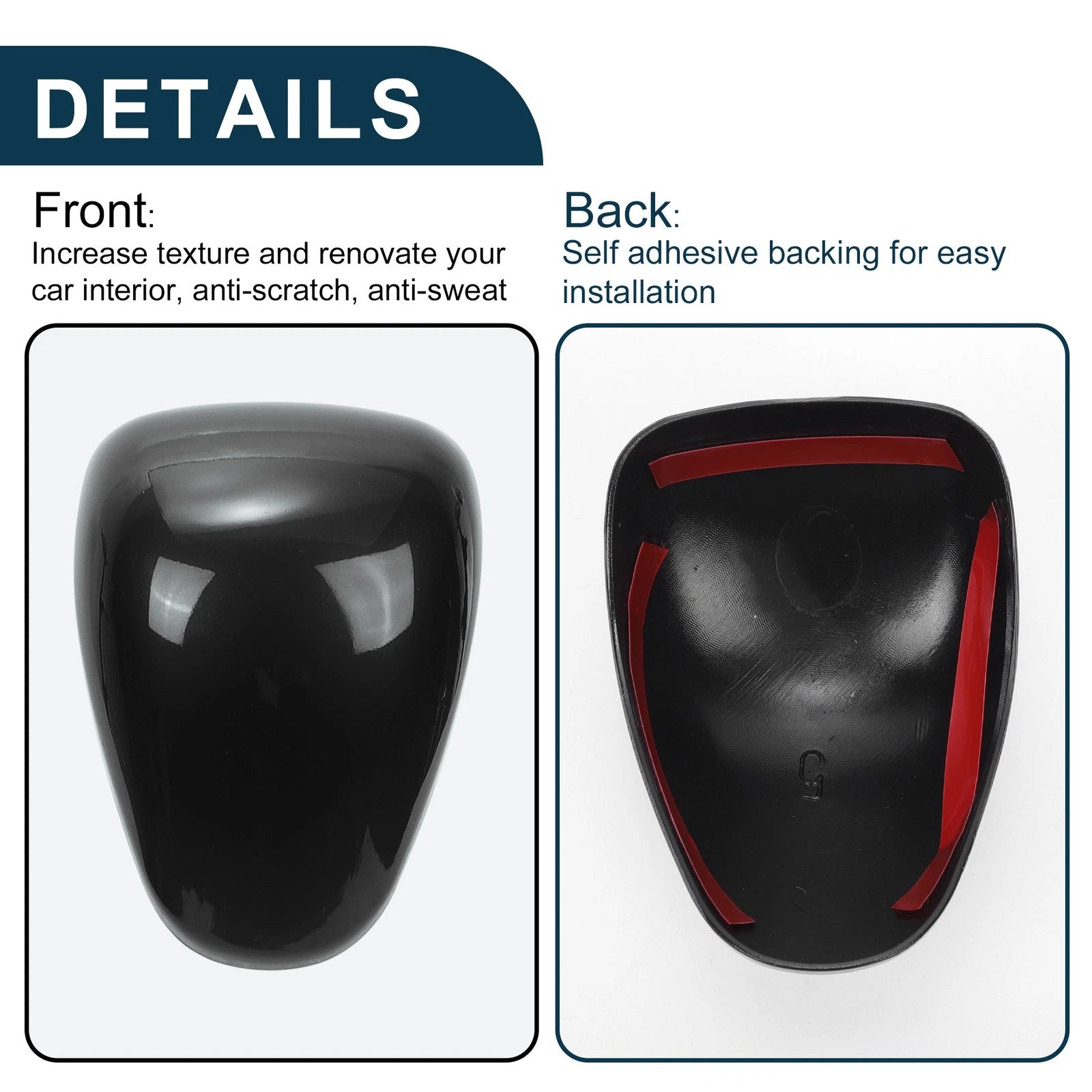 Gear Shift Knob Decorator Cover for Honda Accord (2013–2017) Black
