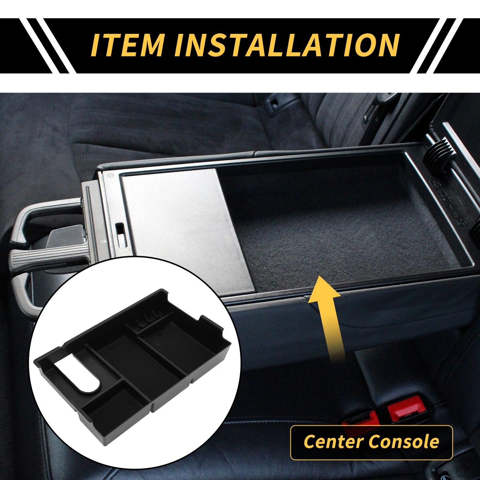 Center Console Organizer Insert Tray for Toyota Tundra (2007–2021) Black