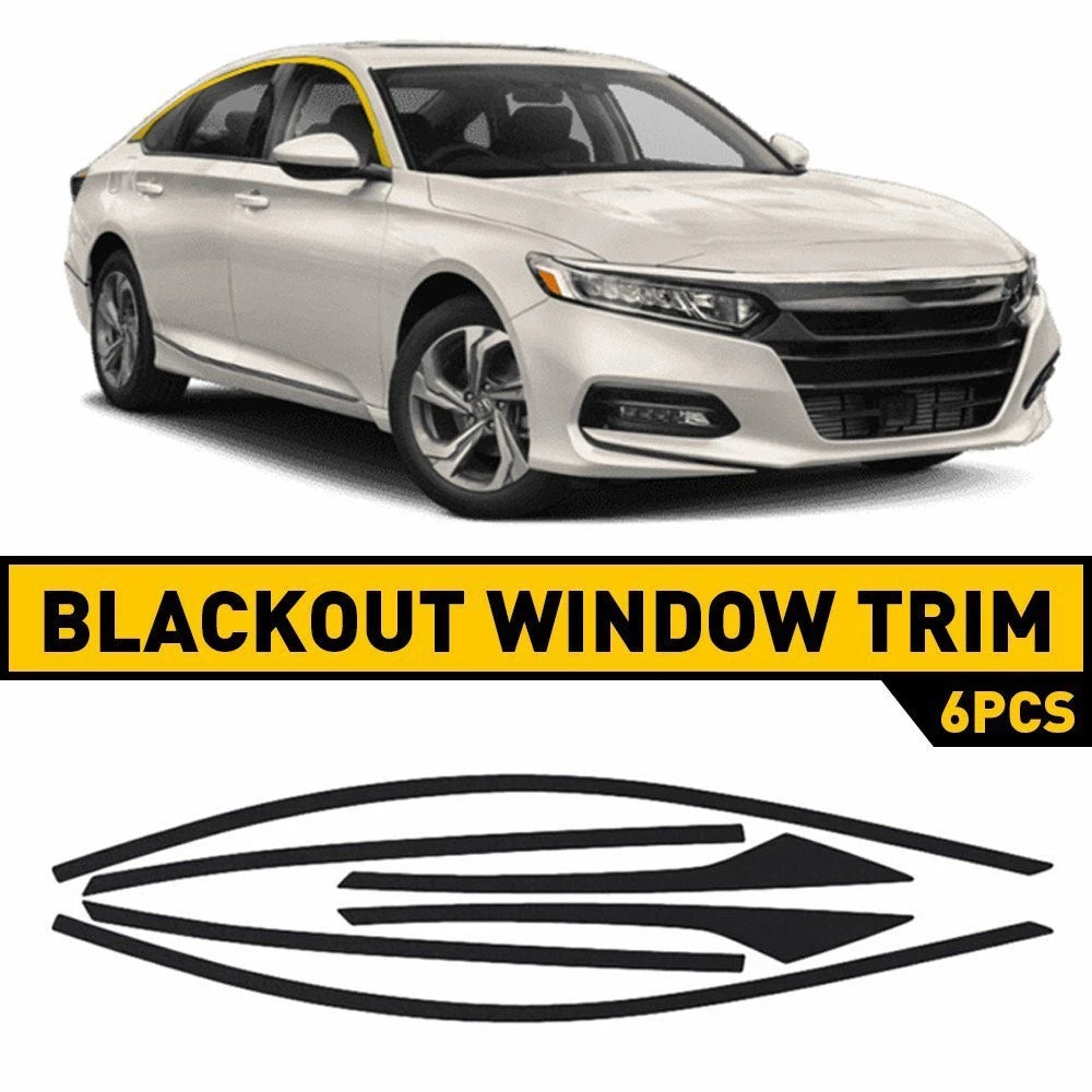6X Chrome Delete Vinyl Matte Black Window Trim for Honda Accord (2018â2022)