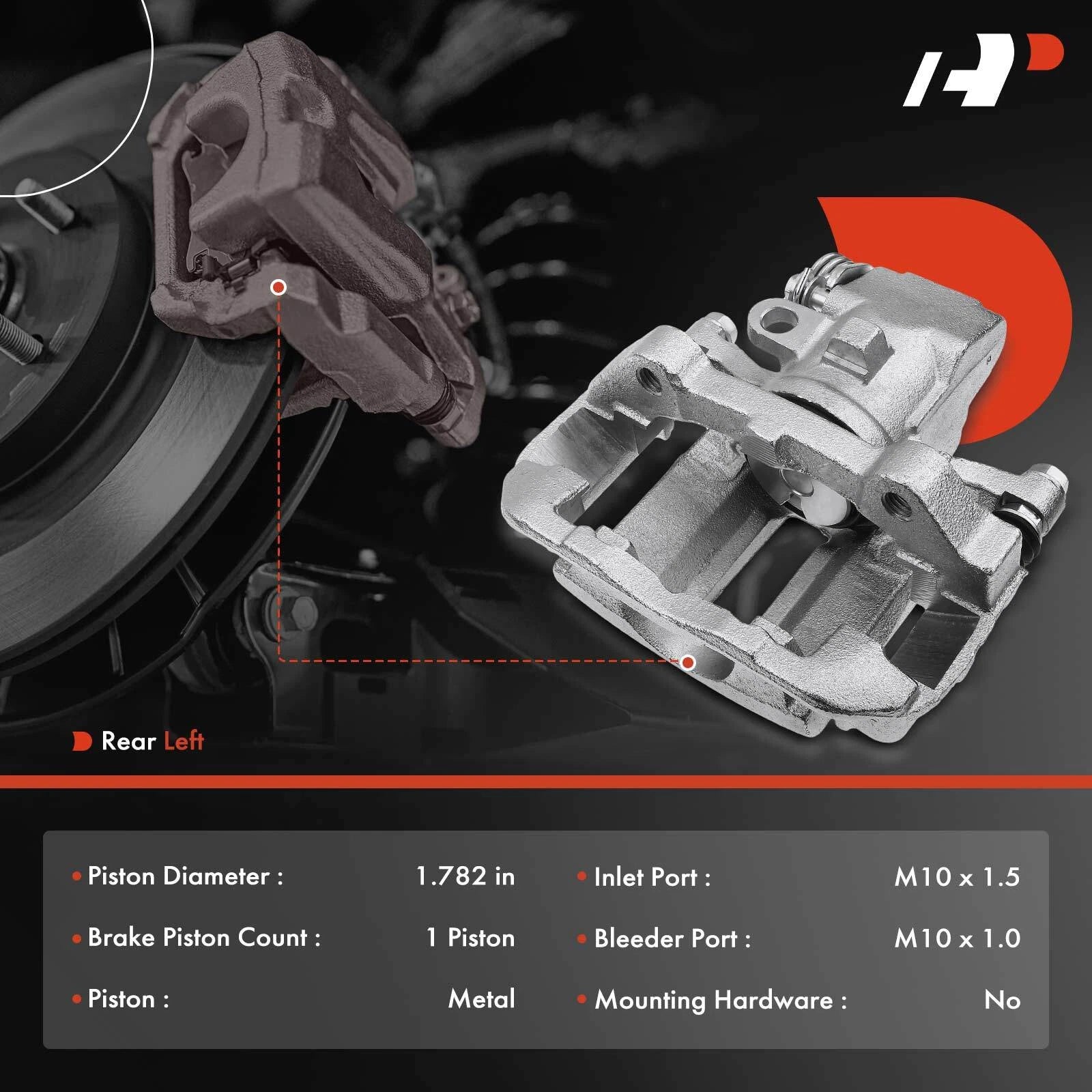 Rear Left Disc Brake Caliper with Bracket for Ford Mustang (1993)