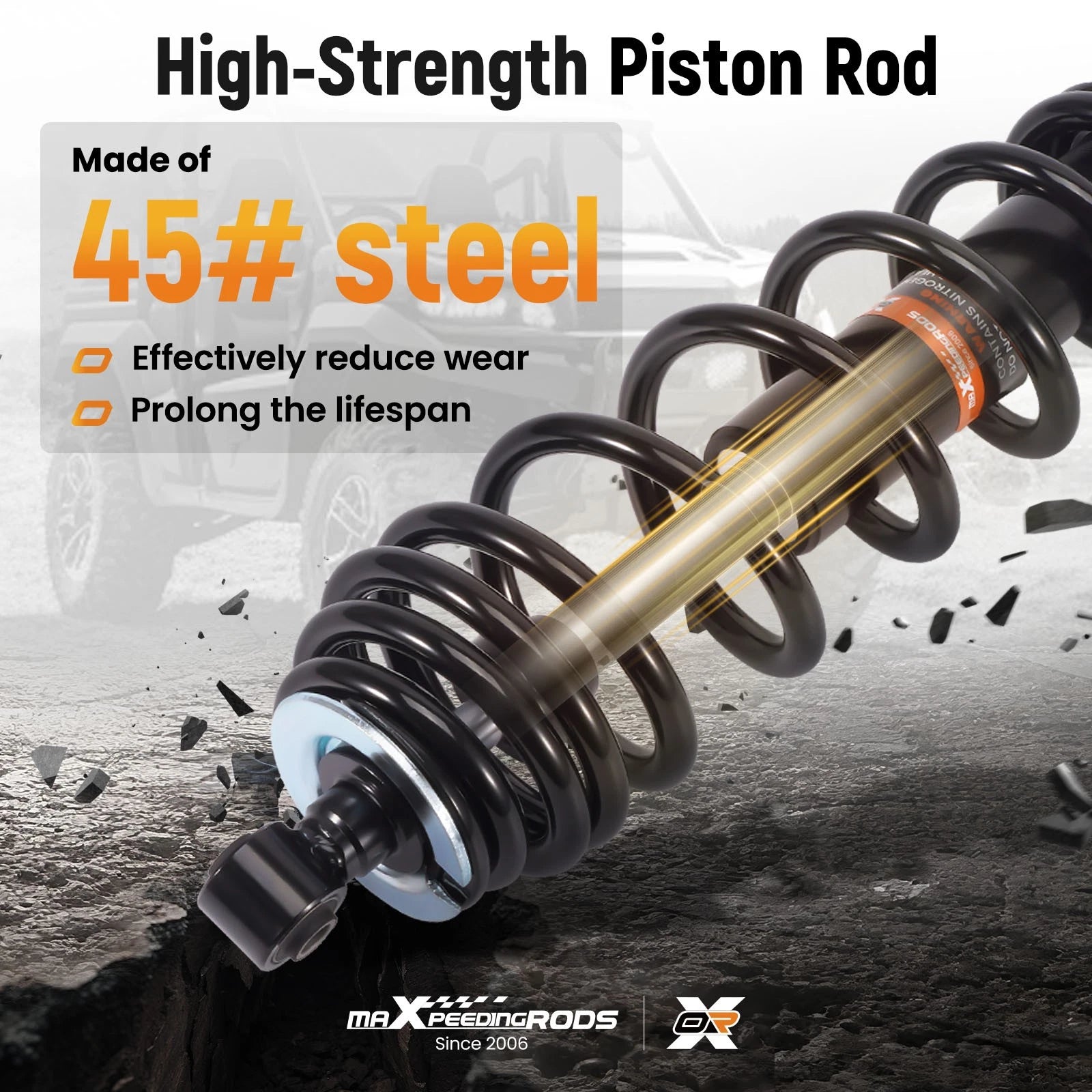 2X Front Coilover Shocks Absorber Kit for Can Am Defender HD8 HD5 (2017–2021)