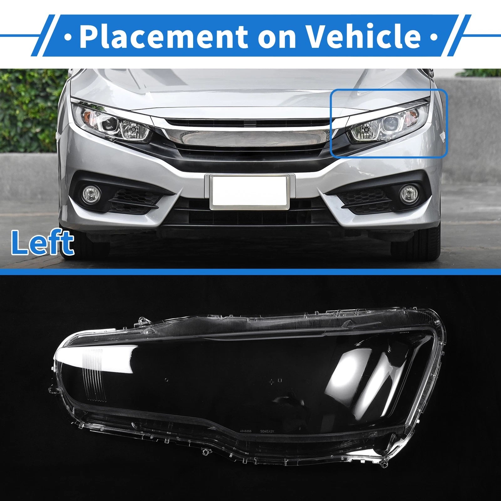 Headlight Lens Cover for Mitsubishi Lancer (2008–2016)