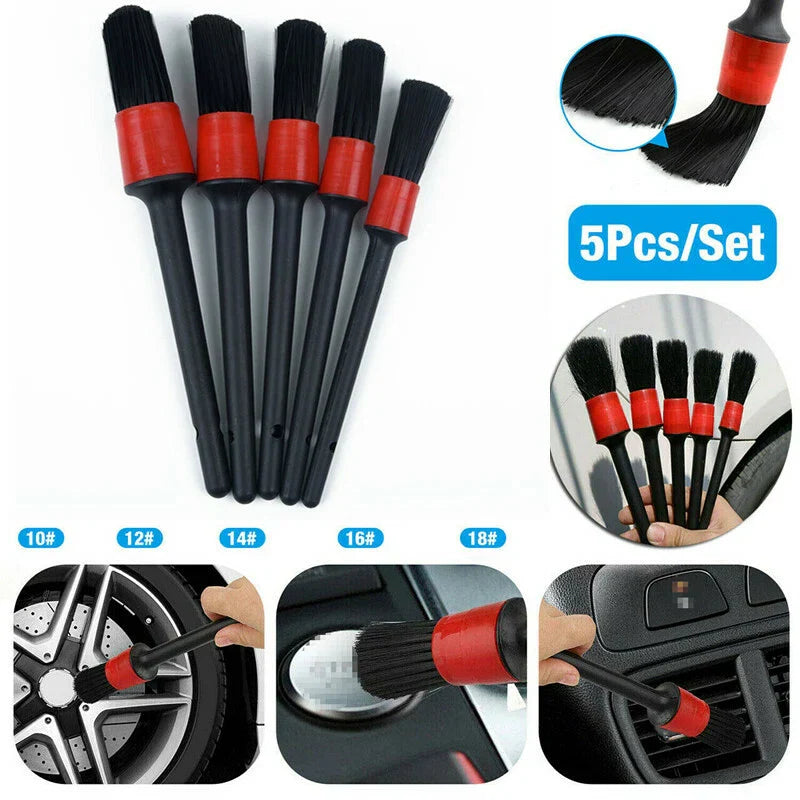5Pcs Detailing Brush Natural Boar Hair for Car