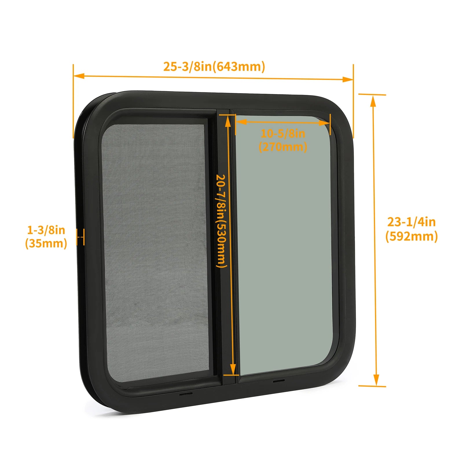 24" x 22" Horizontal Sliding RV Window for Camper Cargo Trailer