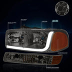 LED DRL Headlight with Bumper Signal Lamps for GMC Sierra/Yukon (1999–2007)