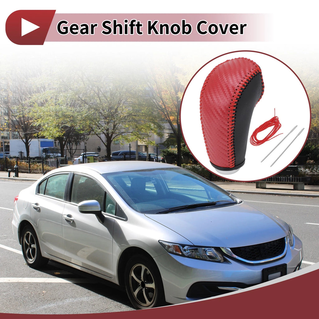 Gear Shift Knob Cover for Subaru Forester (2014–2017) Red Carbon Fiber