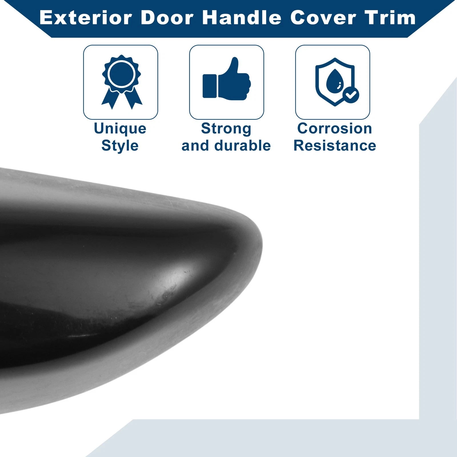 Exterior Door Handle Cover Trim for Hyundai Sonata (2015–2019) Black ABS