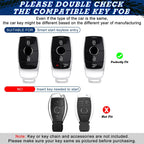 2x Blue TPU Key Fob Covers w/Button Cover for Mercedes (2017-2024)