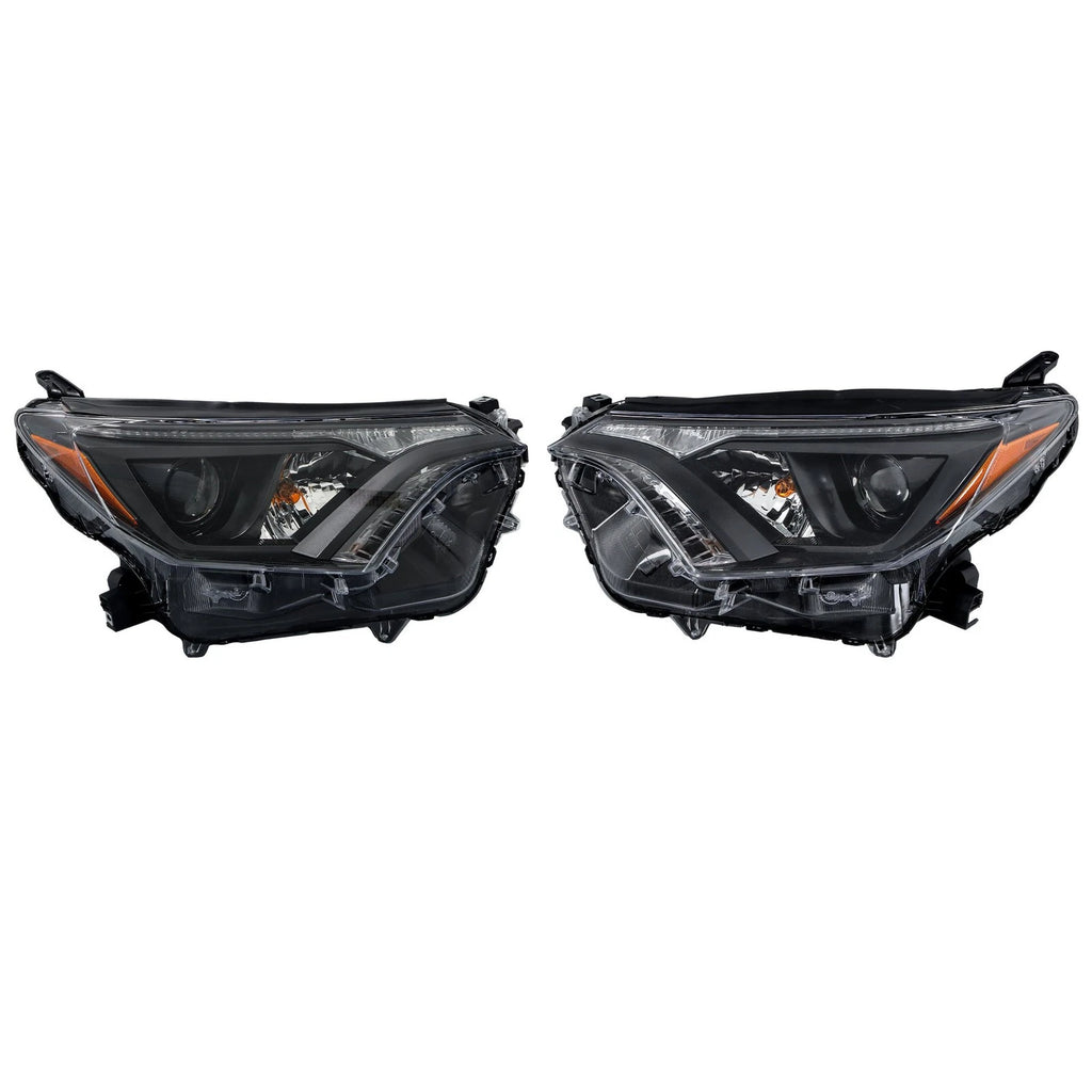 Headlight Assembly Set for Toyota RAV4 (2016-2018) Halogen Left+Right