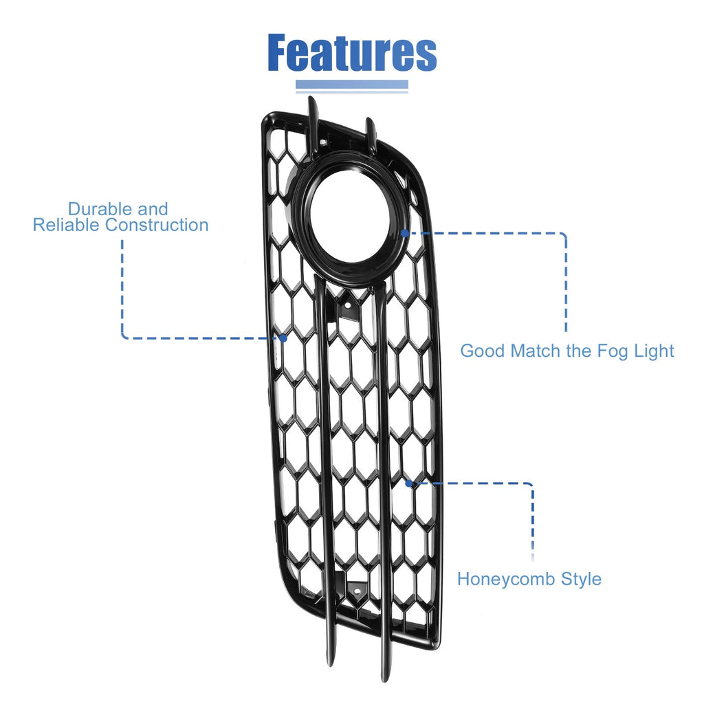 1 Pair Fog Light Mesh Grille Cover for Audi A4 B8 (2008–2012) 8K0807682C