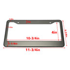 2X Black Stainless Steel License Plate Frame for Universal Fit