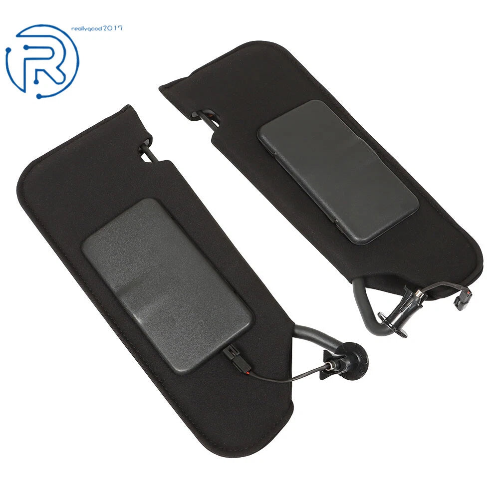 Set of 2 Sun Visors for Chevrolet Corvette (2005-2013) Black Cloth
