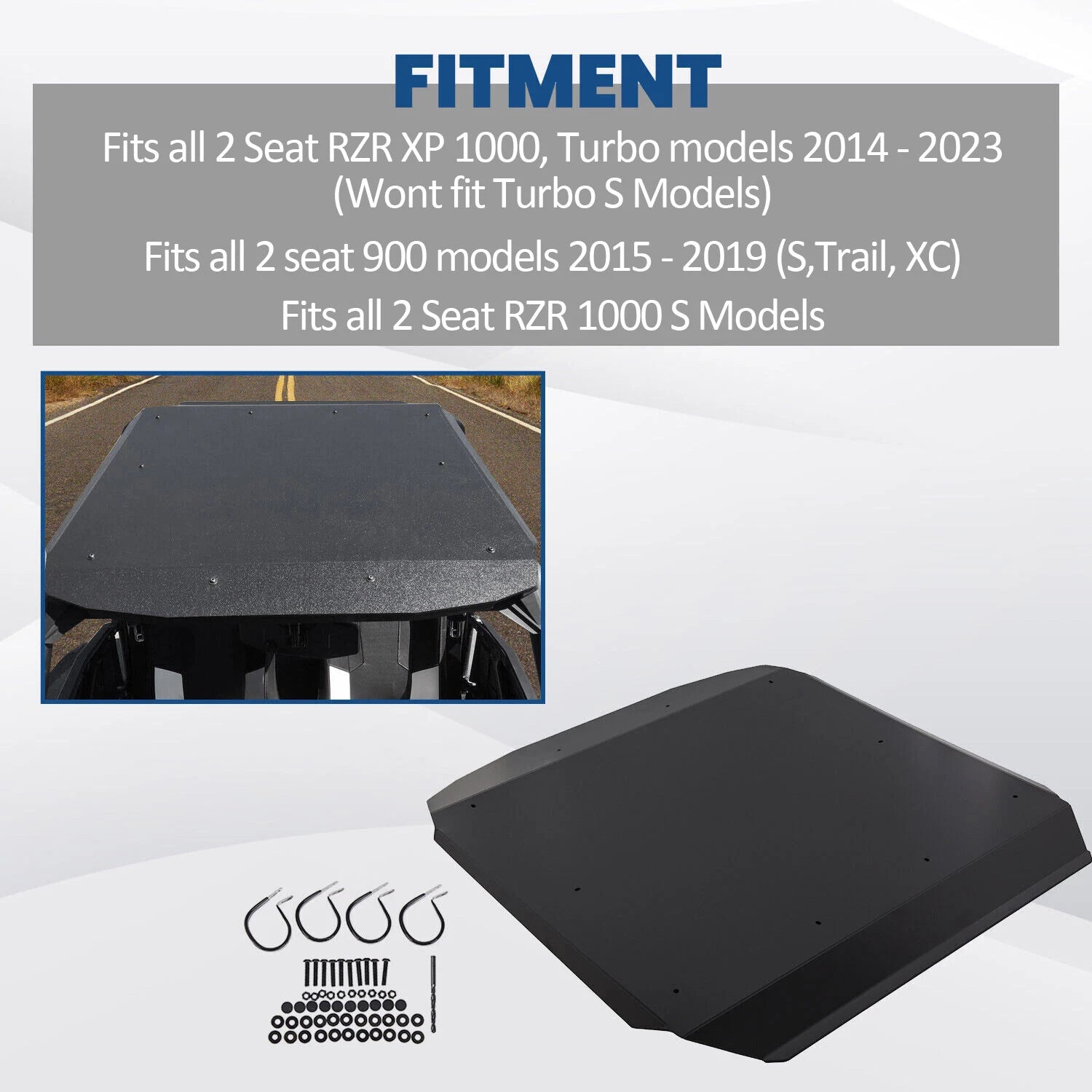 Thick Hard Roof Top for Polaris RZR 900/1000 (2014–2023) - Black