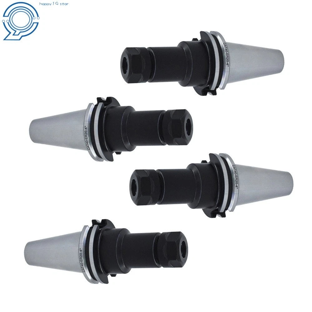 Set of 4 CAT40-ER20 Collet Chucks for Tool Holders (4" Long Gage Length)