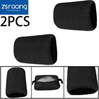 2X Black Fabric Headrest Pillow for Bucket Racing Seat