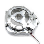 Chrome Left Engine Clutch Cover Guard w/ Green LED for Suzuki GSXR1000 (2005–2008)