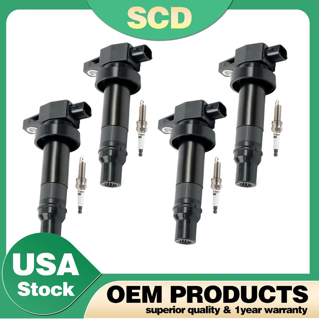 4X Ignition Coils & 4X Spark Plugs for Kia Soul (2010–2011) 273012B000