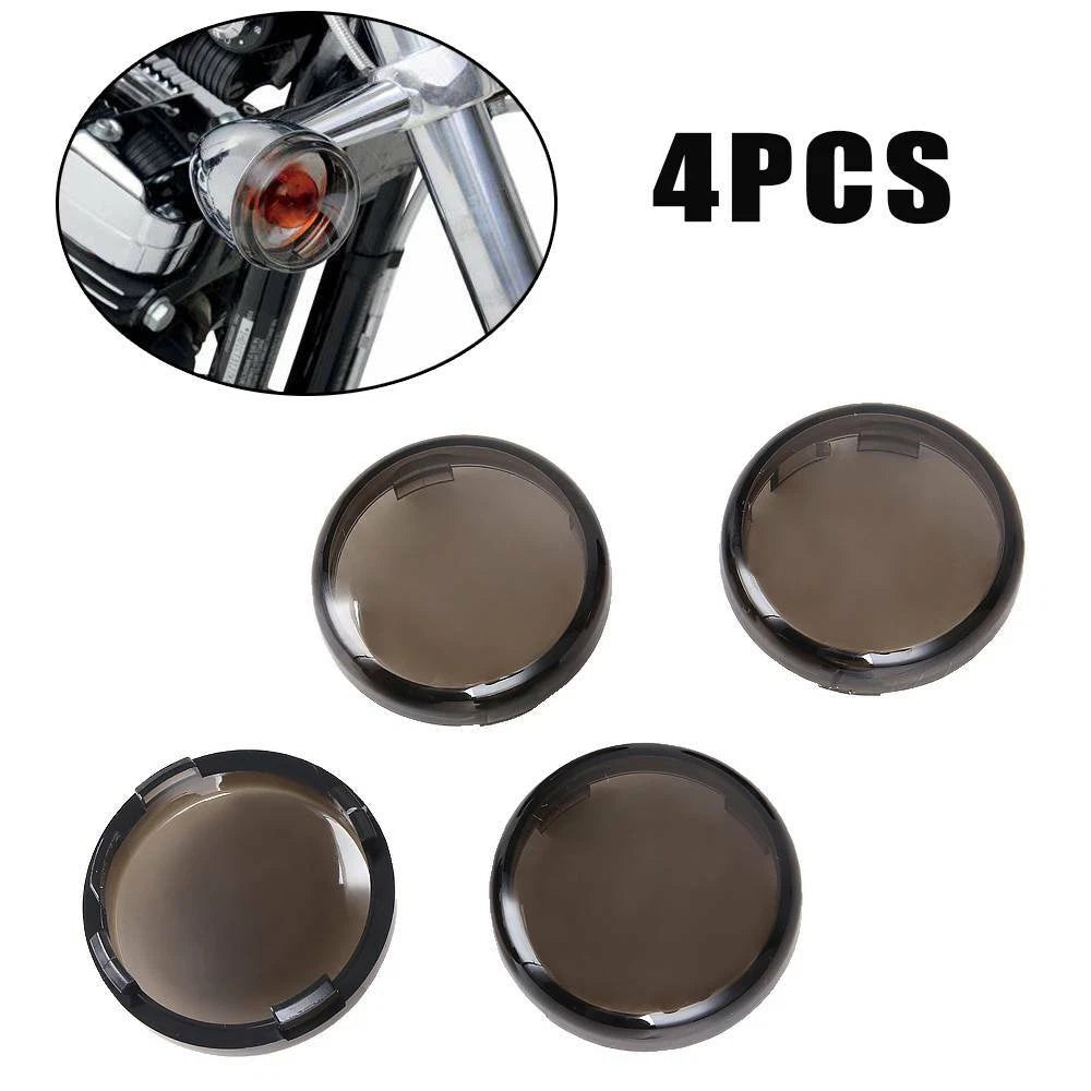 4X Turn Signal Light Smoke Lens Cover for Harley Electra Glide Sportster Dyna