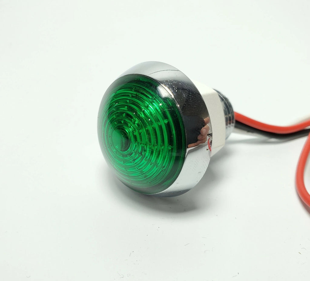 LED Marker Light Mini Moon Chrome Bezel for Pair 1.25 Inch Dual Function