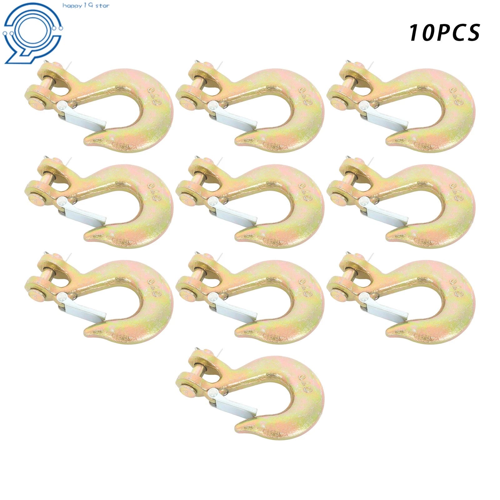 10X Clevis Slip Hook 3/8 Inch for G70 Chain 18000lbs w/ Safety Latch