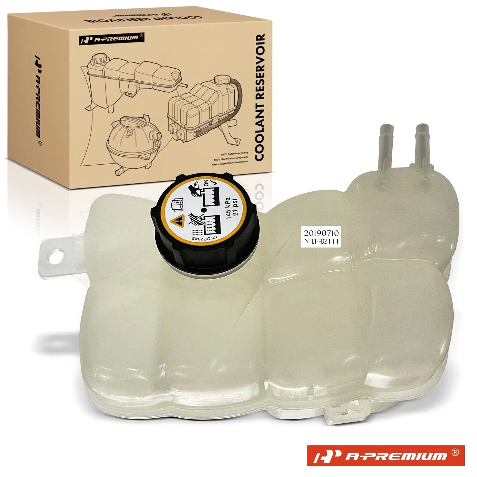 Engine Coolant Reservoir Tank with Cap for Ford Fusion (2017–2019)