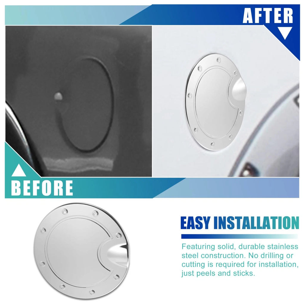 Fuel Tank Cover Door Cap for Dodge Ram (2010–2017) Silver Tone