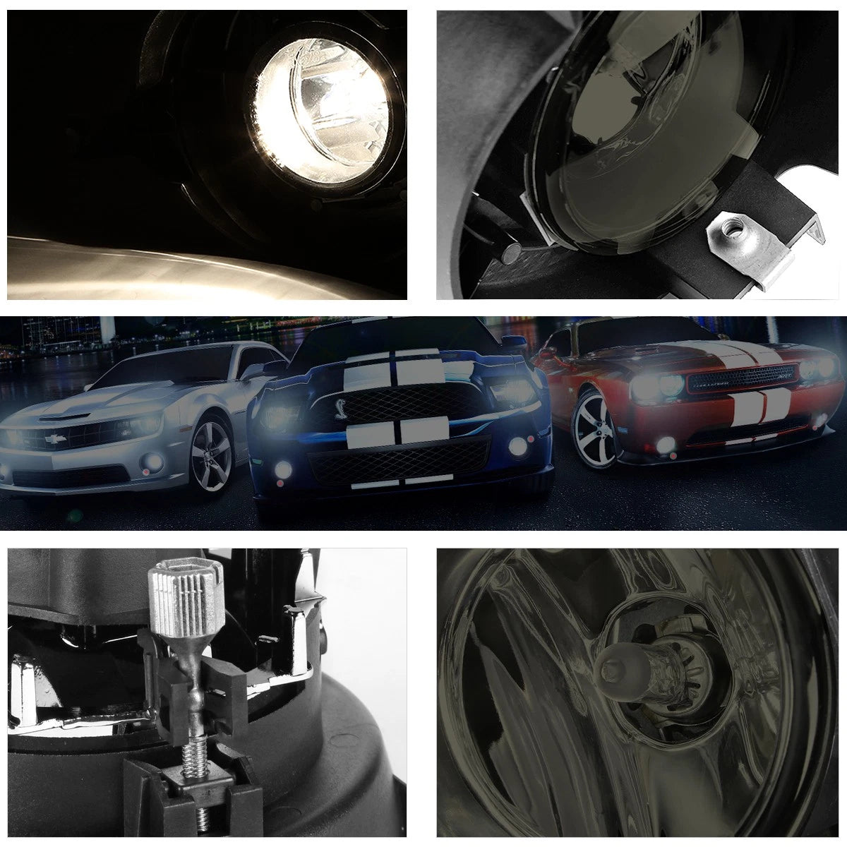 Fog Lights/Lamps Pair for Nissan Frontier (2005–2015) OE Style Chrome Smoke Lens