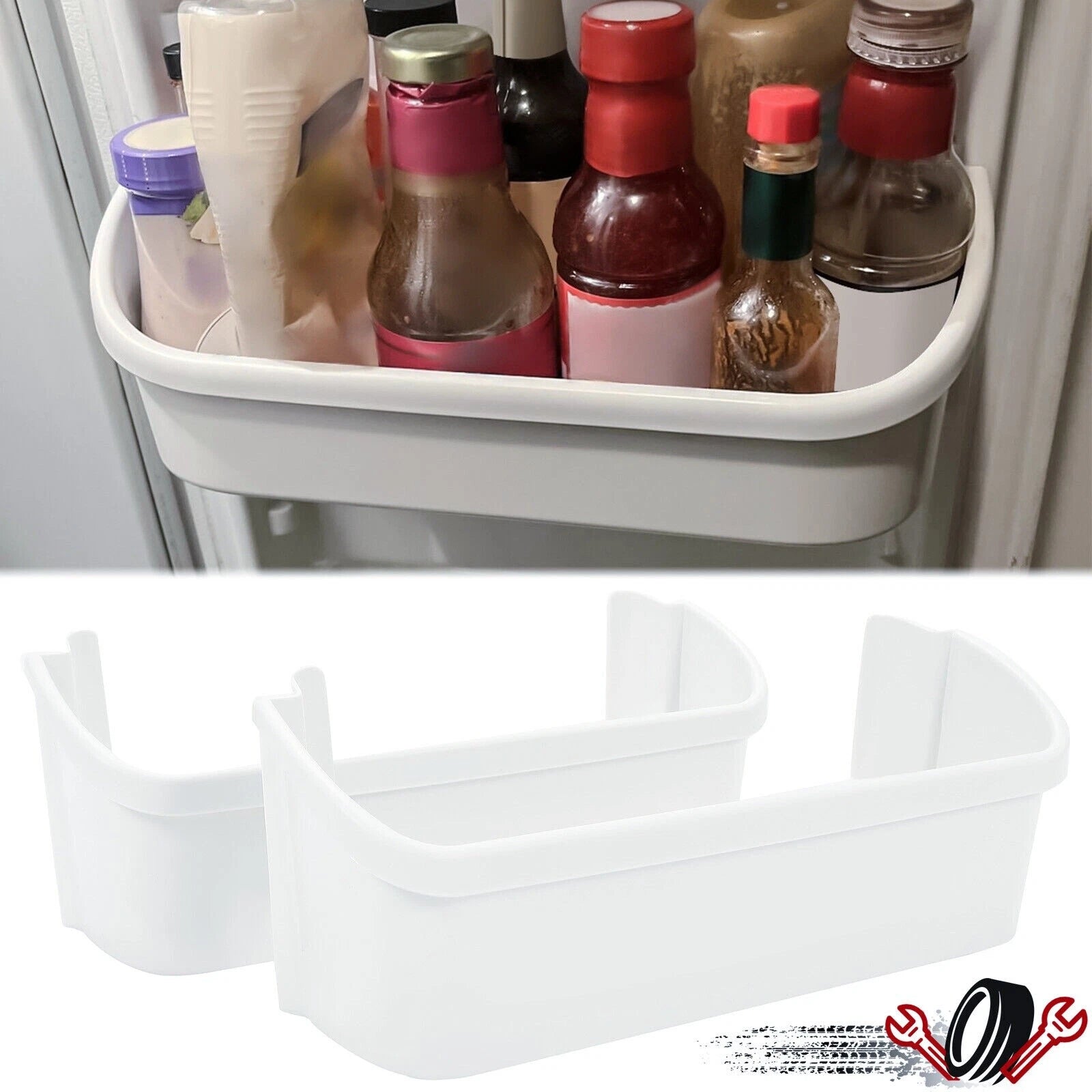 2X Lower Refrigerator Side Door Shelf for Frigidaire (240323001)